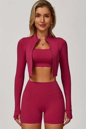 The Eloise Jacket Sports Bra Shorts 3-Piece Set