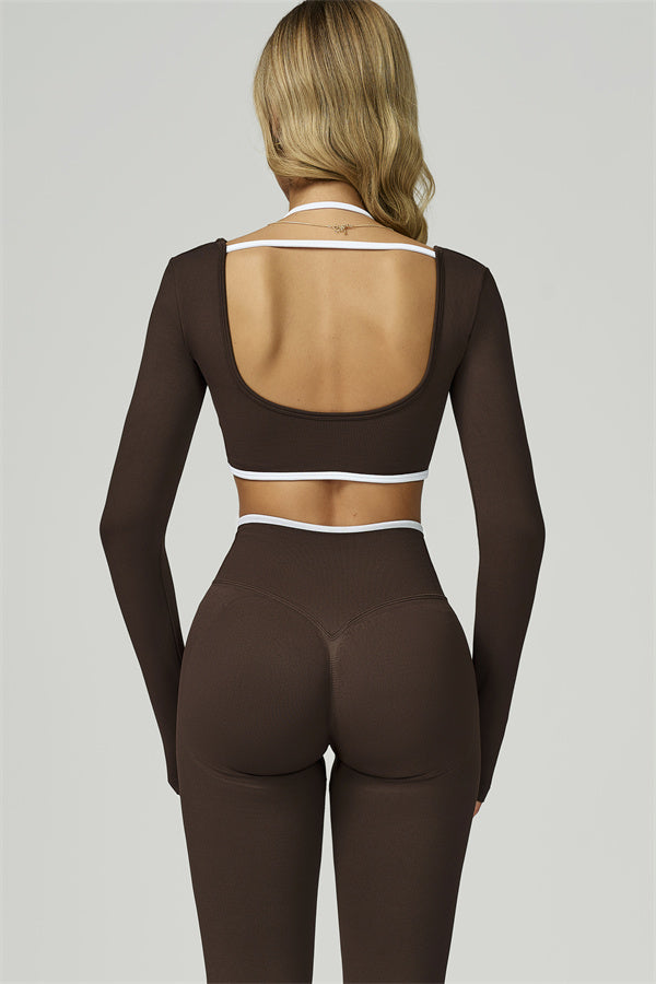 The Prime Line Long Sleeve Crop Top Leggings 2-Piece Set