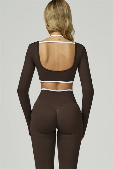 The Prime Line Long Sleeve Crop Top Leggings 2-Piece Set